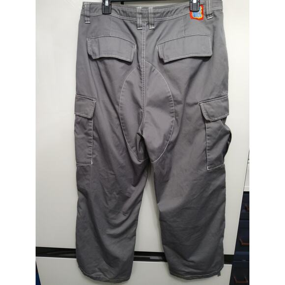 EMPYRE ultra wide leg cargo pants sz 33 skater Grey reinforced knee/bum grunge - Picture 2 of 12